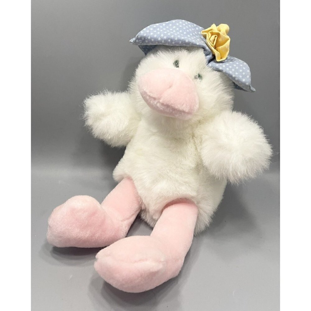 Vintage Platypus Plush 10” Bonnet Hat White Stuffed Animal Play-by-Play Duck - Picture 1 of 6